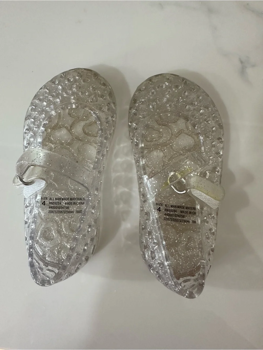 Clear Glitter Jelly Slide Sandals